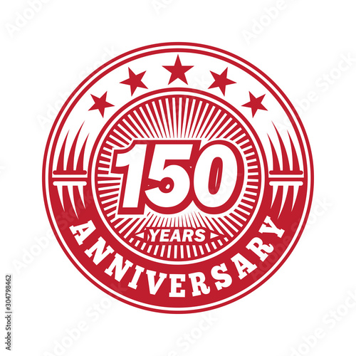150 years logo. One hundred and fifty years anniversary celebration logo design. Vector and illustration.
