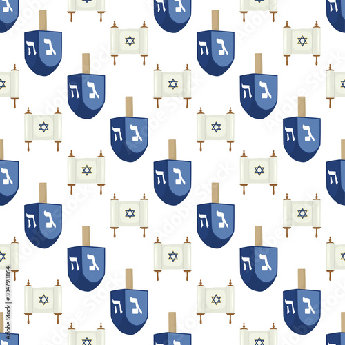 Illustration on theme big colored pattern dreidel