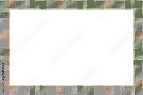 Vintage frame vector. Scottish border pattern retro style. Tartan plaid ornament.