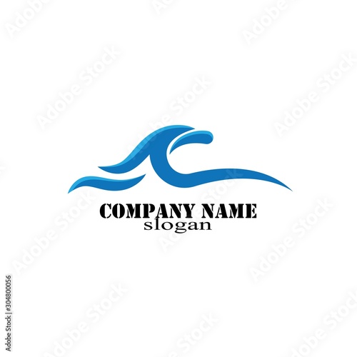 Water Wave symbol and icon Logo Template vector