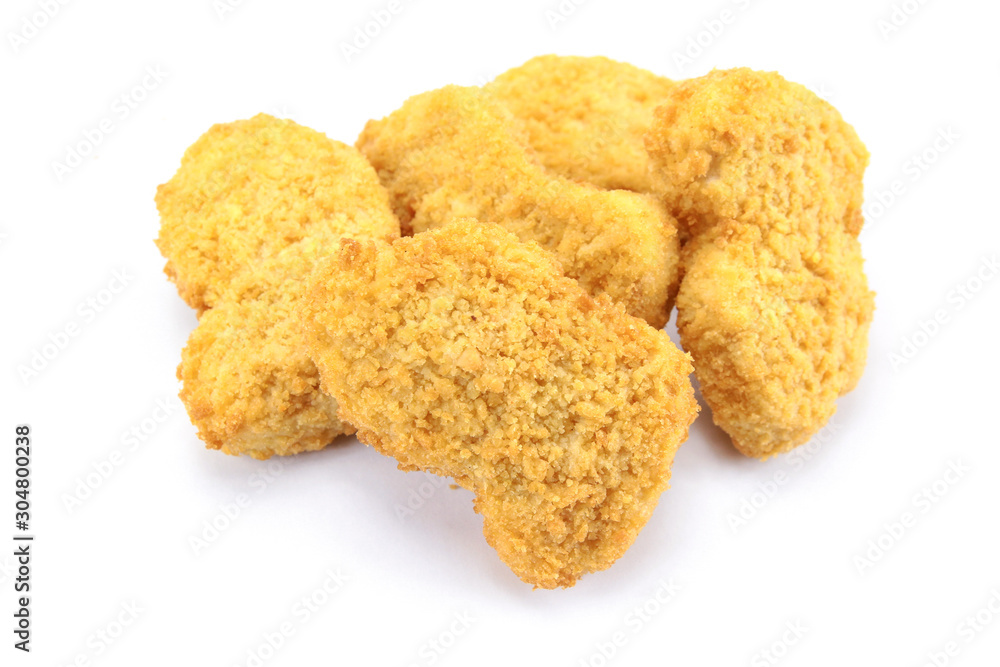 chicken nuggets on a white background chicken nuggets on a white background