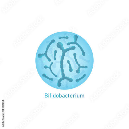Bifidobacterium or lactobacillus microorganism vector illustration isolated.