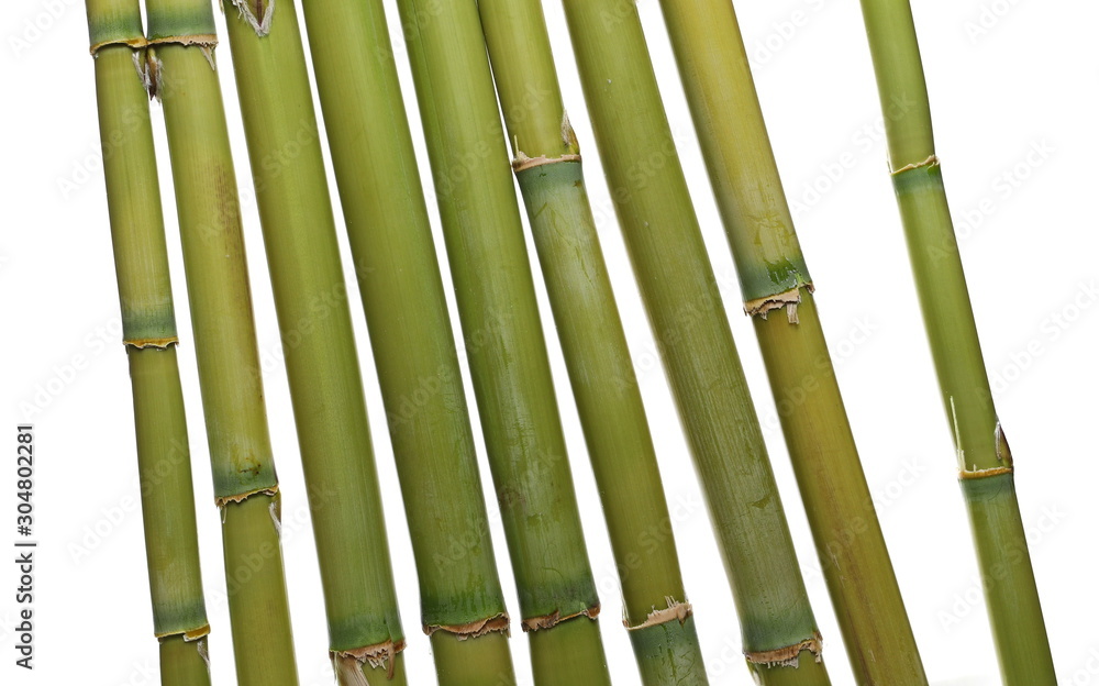 Obraz premium Bamboo bars isolated on white background and texture