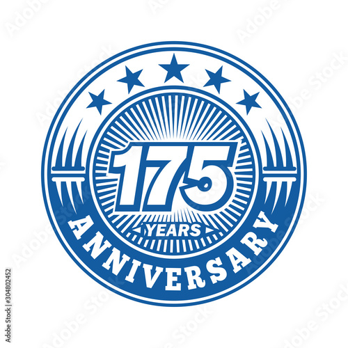 175 years logo. One hundred and seventy-five years anniversary celebration logo design. Vector and illustration.