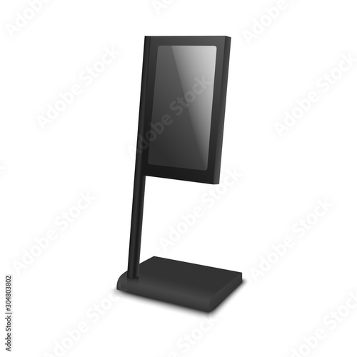 Interactive digital kiosk panel mockup realistic vector illustration isolated.
