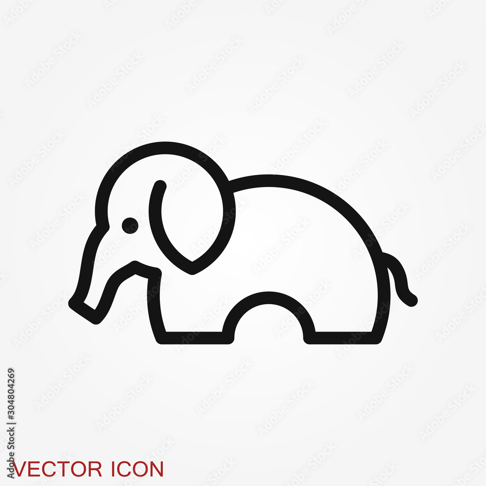 Elephant icon, vector logo line art illustration Elephant icon, vector logo line art illustration