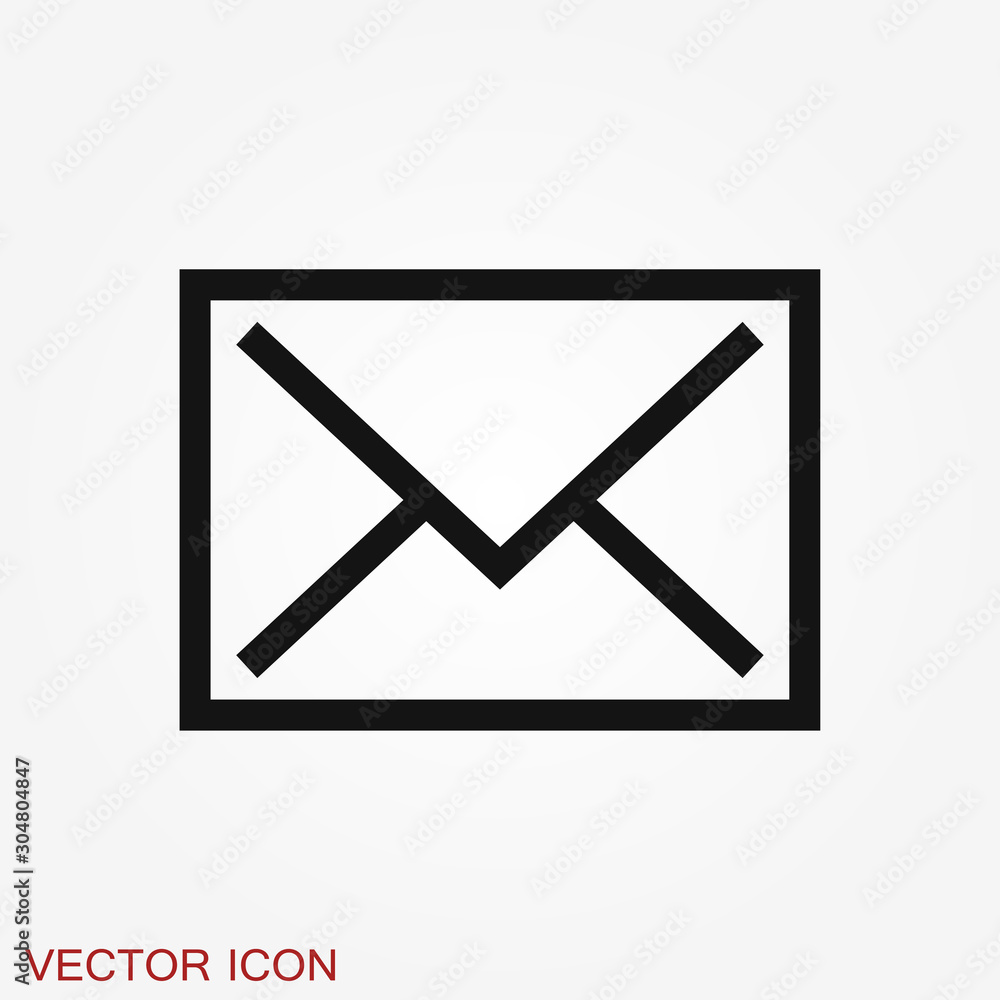 Envelope icon, vector mail envelope and letter symbol Envelope icon, vector mail envelope and letter symbol