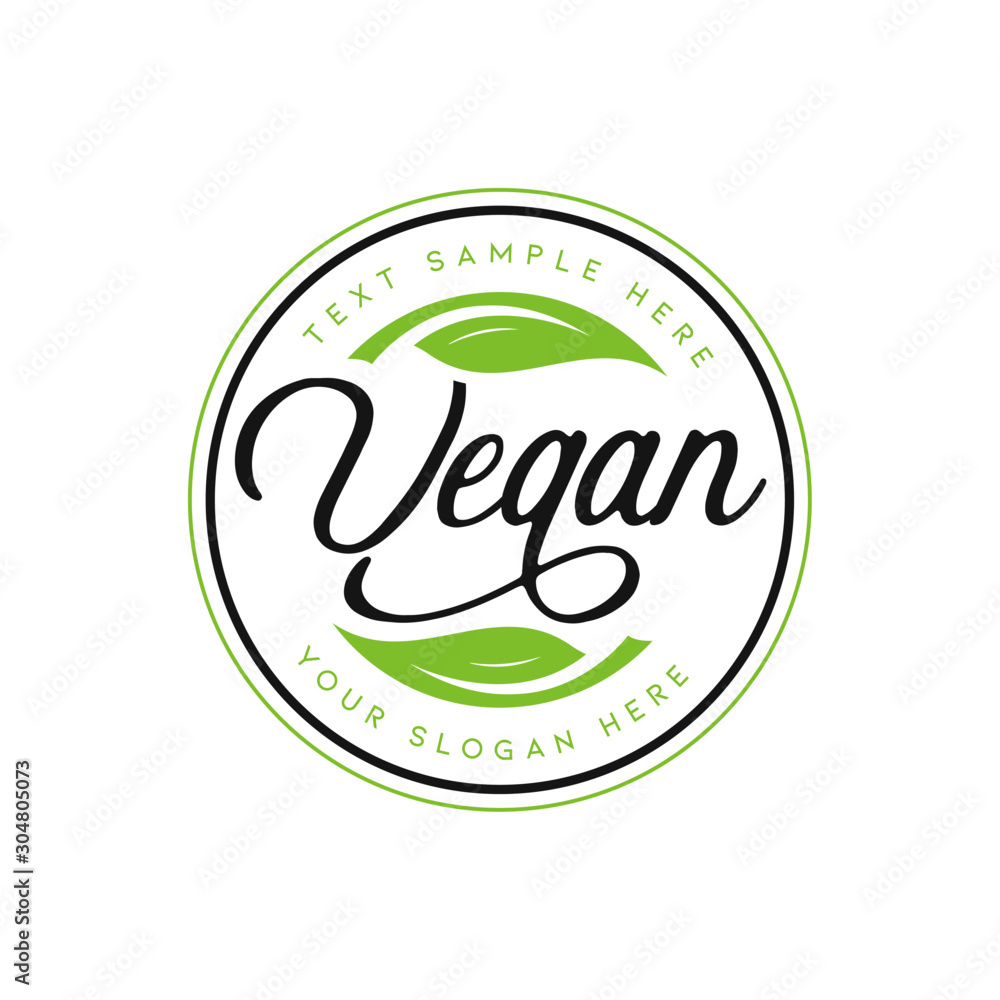 Badge Vegan logo design template vector Stock Vector Adobe Stock