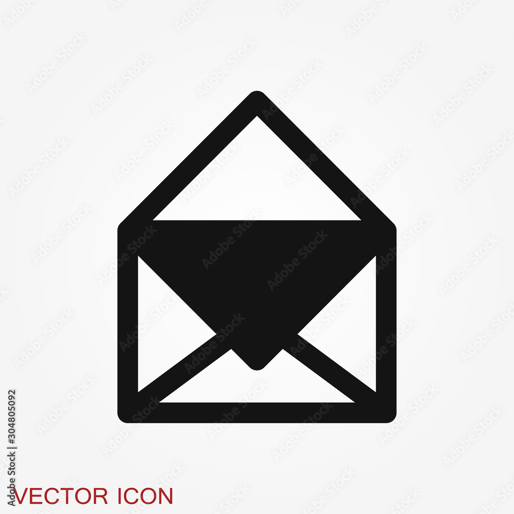 Envelope icon, vector mail envelope and letter symbol Envelope icon, vector mail envelope and letter symbol