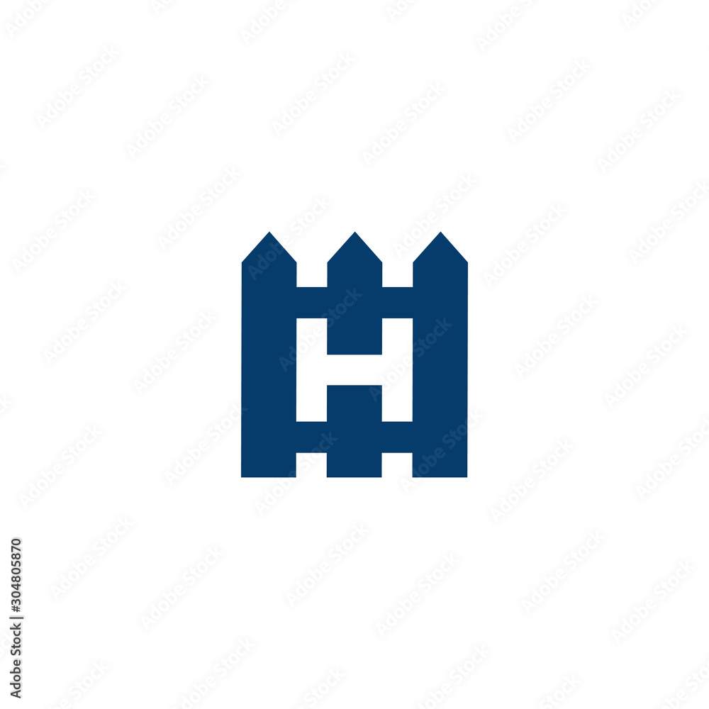 Fence letter H logo template isolated in white background - vector Fence letter H logo template isolated in white background - vector