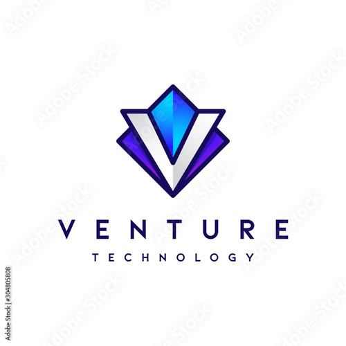 Modern abstract venture Letter V logotype and iconic - vector