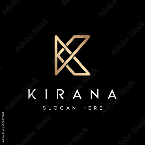 Minimalist and luxury letter K logo - vector