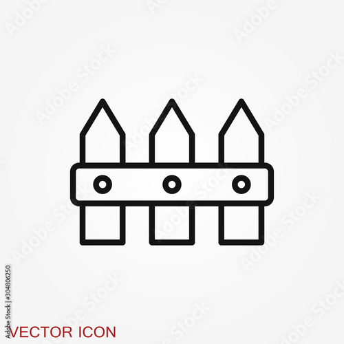 Fence icon, modern minimal flat design style