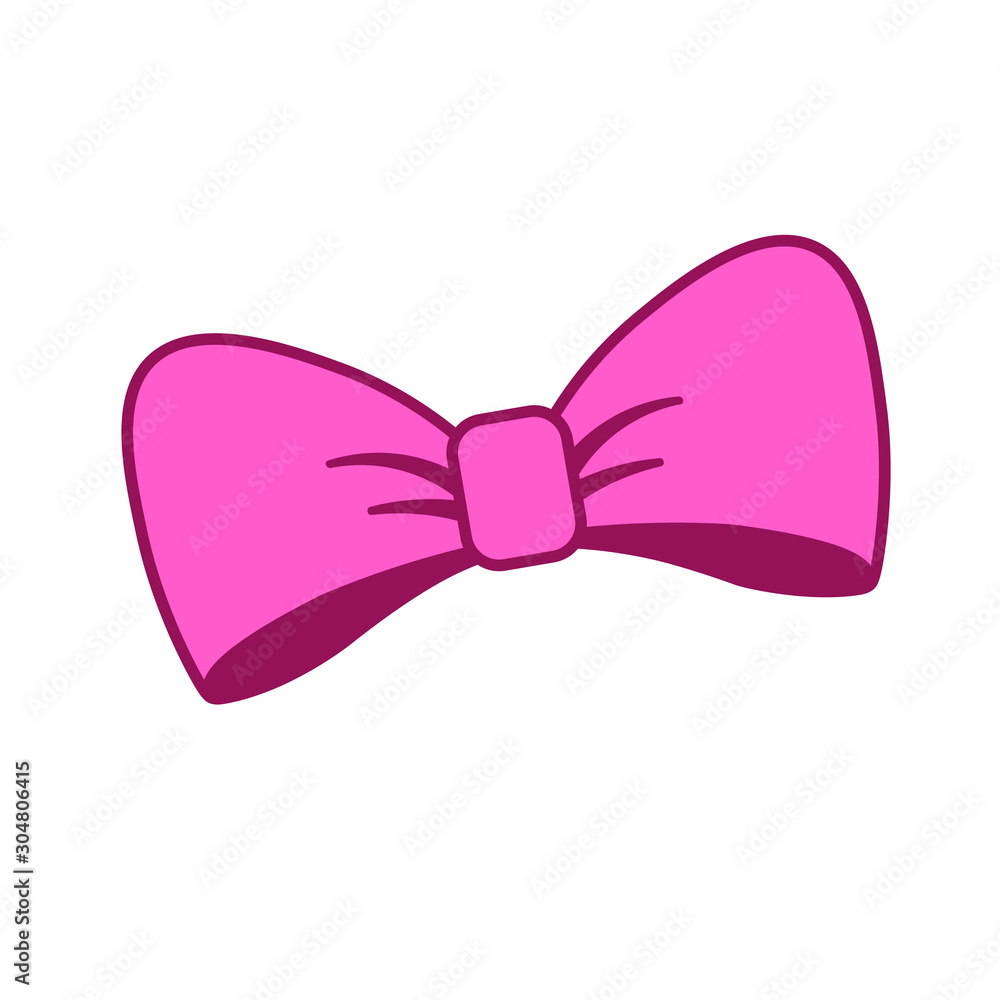 Pink bow isolated Stock Vector Images - Alamy