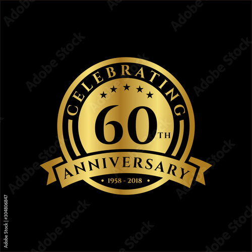 60 th Anniversary celebrations emblems vector , anniversary template design for web, game ,Creative poster, booklet, leaflet, flyer, magazine, invitation card and other us