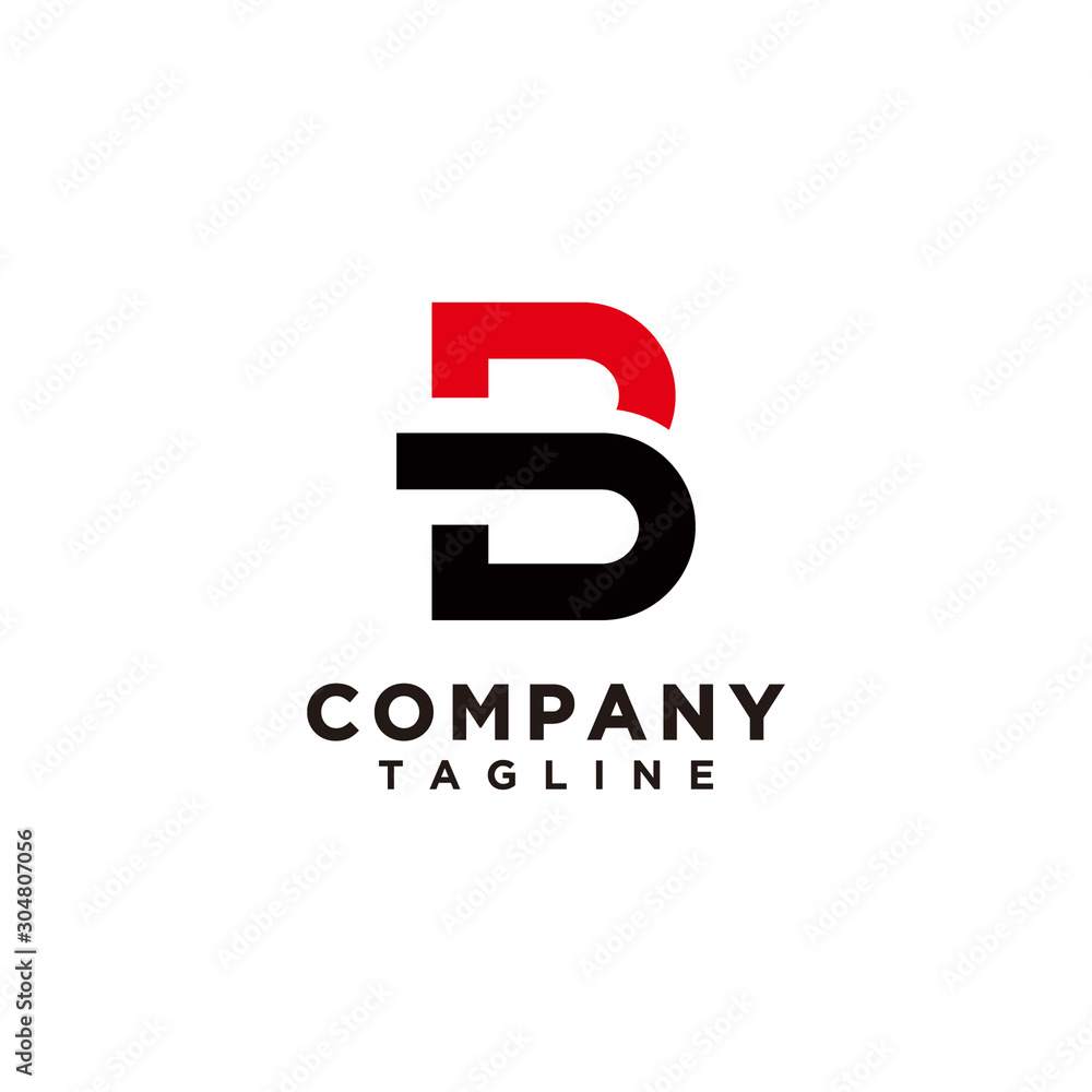 B and D logo template vector - obrazy, fototapety, plakaty 
