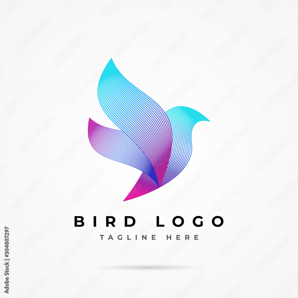 Obraz premium Colorful bird logo vector