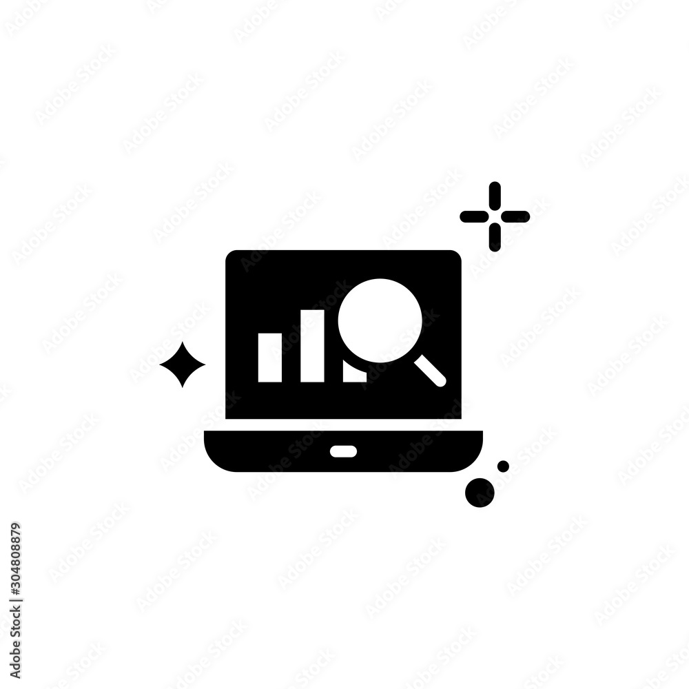 Naklejka premium Search Graph Vector Glyph Icon