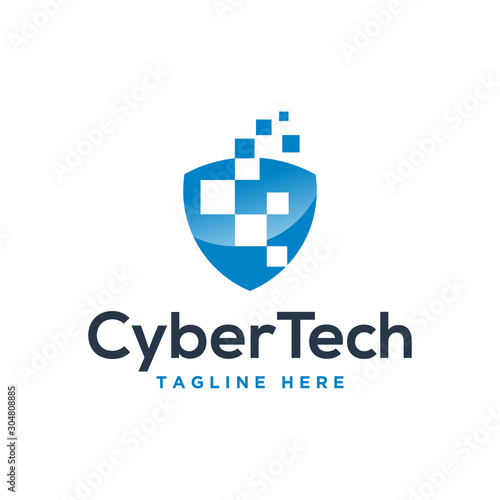 Security technology logo vector, Data security logotype, icon vector, Technology information protect logo vector