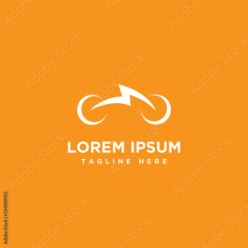 Electric bike logo design template - vector