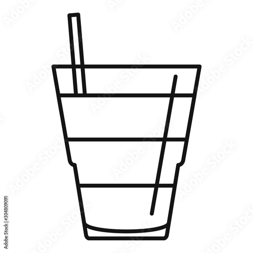 Tonic cocktail icon. Outline tonic cocktail vector icon for web design isolated on white background