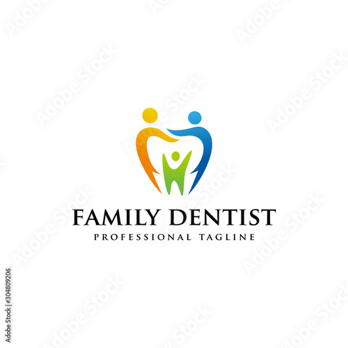 Family dental logo vector, Dental care logotype, icon vector