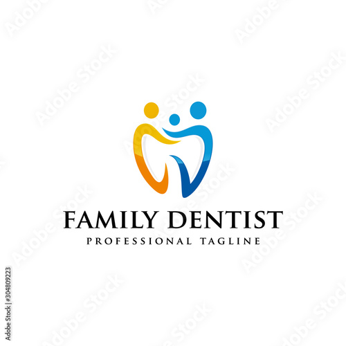 Family dental logo vector, Dental care logotype, icon vector