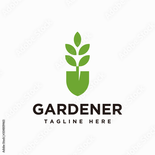 Gardener logo design inspiration vector, Lawn care, farmer, lawn service logotype, icon vector