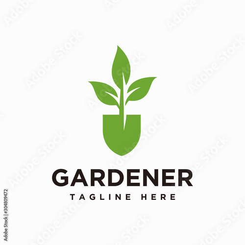 Gardener logo design inspiration vector, Lawn care, farmer, lawn service logotype, icon vector