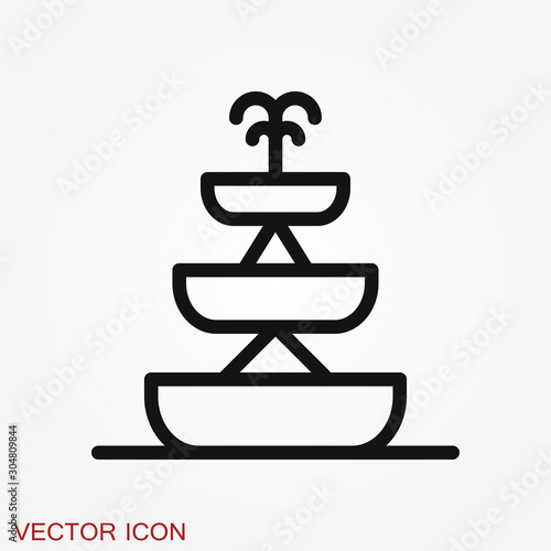 Fountain icon, vector illustration fountain with water splash