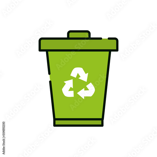 Isolated ecology and bio trash vector design