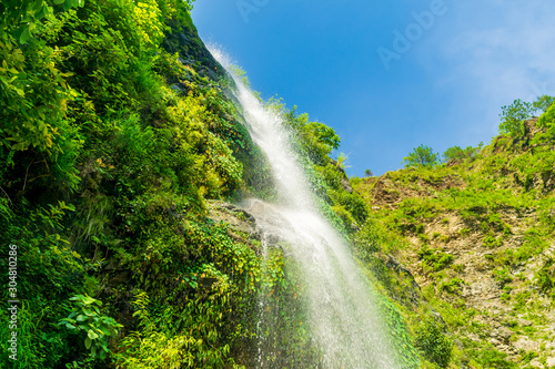 A perennial roadside waterfall and a rainbow, Mussoorie, Uttarakhand, India