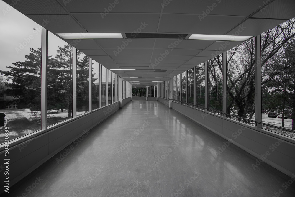 Obraz premium Black and white walkway