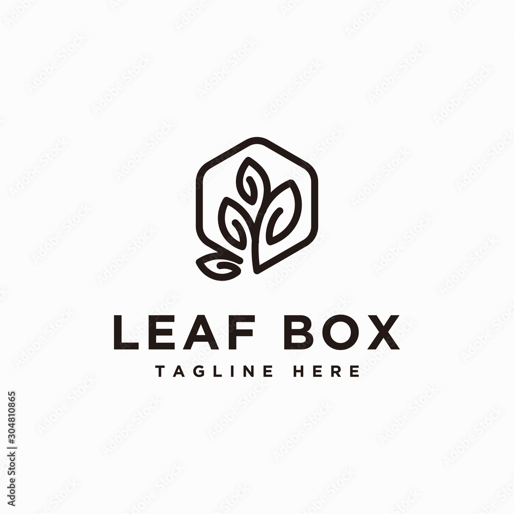 Leaf box logo design inspiration - vector Leaf box logo design inspiration - vector