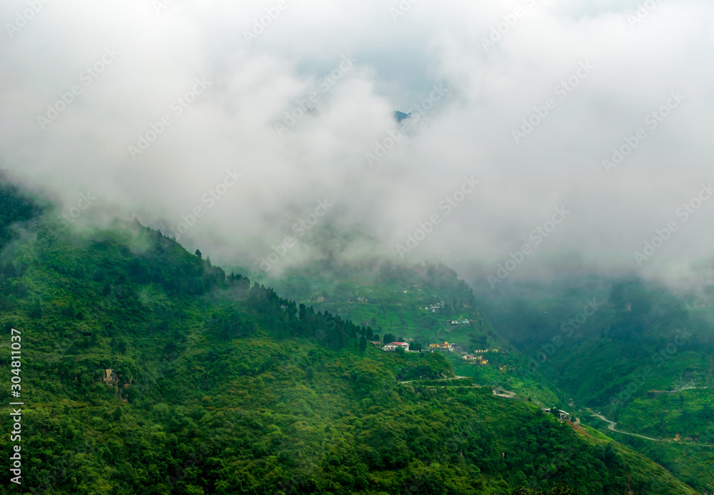 a panoramic view from Landour Mussoorie road