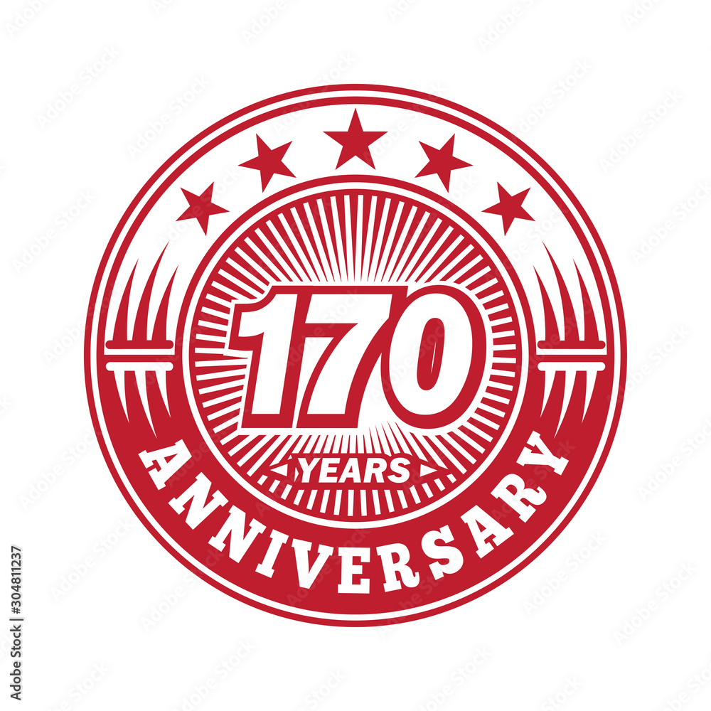 170 years logo. One hundred and seventy years anniversary celebration logo design. Vector and illustration. 170 years logo. One hundred and seventy years anniversary celebration logo design. Vector and illustration.
