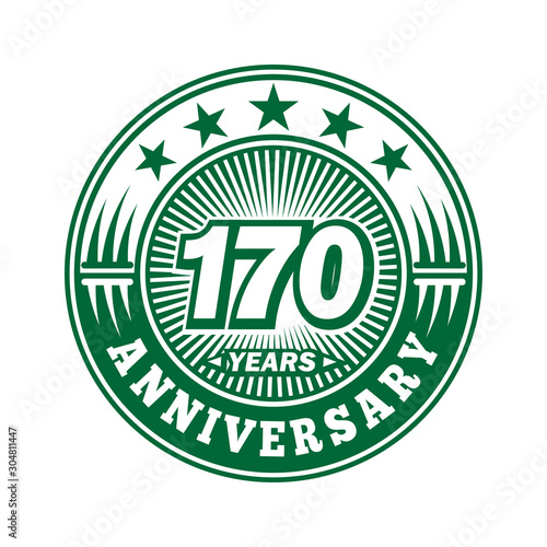 170 years logo. One hundred and seventy years anniversary celebration logo design. Vector and illustration.