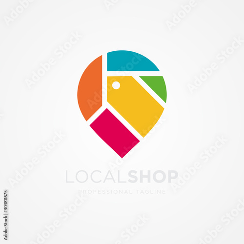 local shop logo design template vector