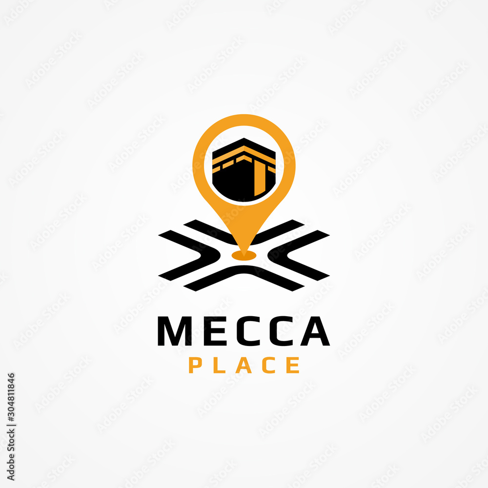Al hajj guide Logo, mecca place logo vector Al hajj guide Logo, mecca place logo vector