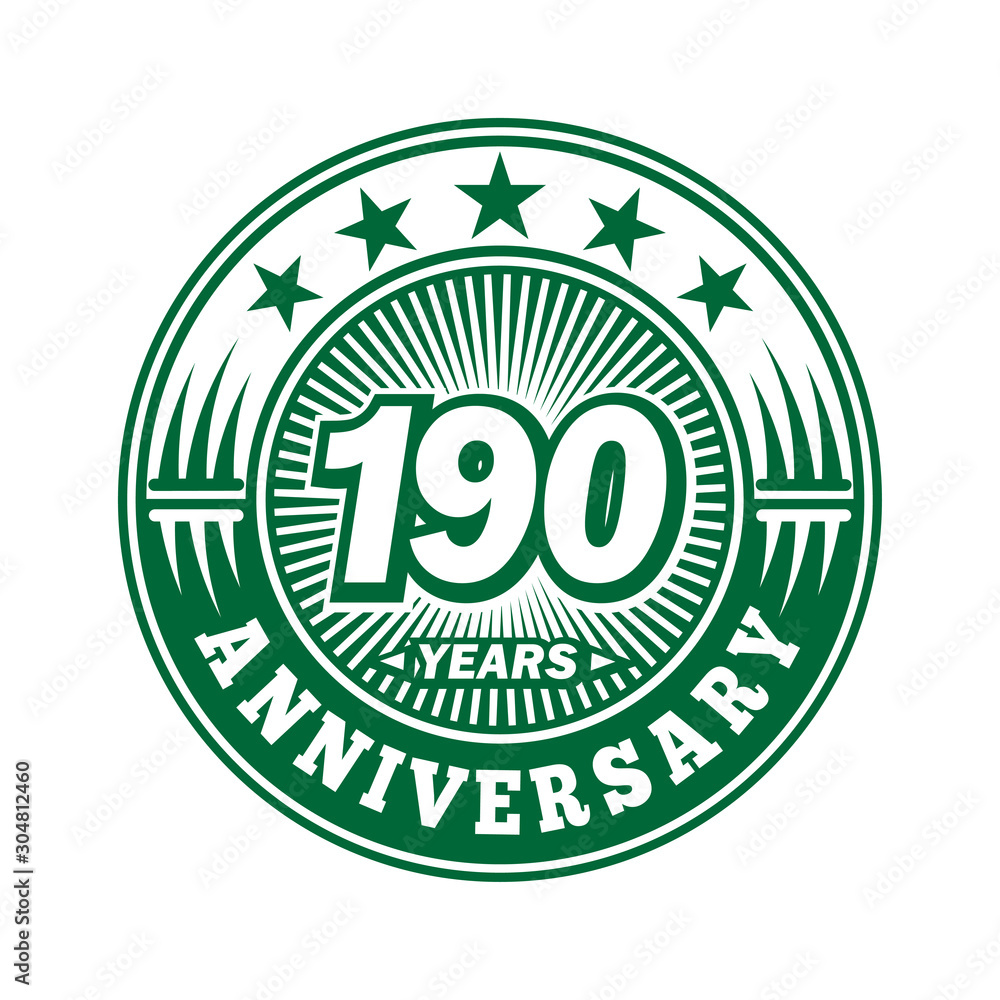 190 years logo. One hundred and ninety years anniversary celebration logo design. Vector and illustration. 190 years logo. One hundred and ninety years anniversary celebration logo design. Vector and illustration.