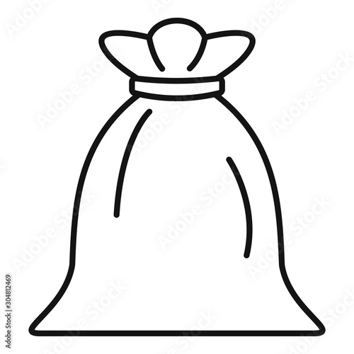 Sack icon. Outline sack vector icon for web design isolated on white background