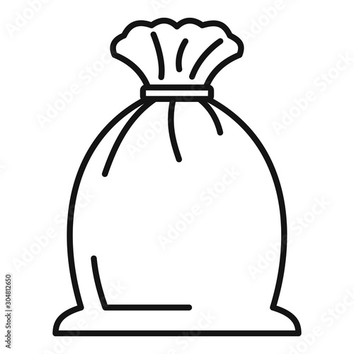 Rice sack icon. Outline rice sack vector icon for web design isolated on white background
