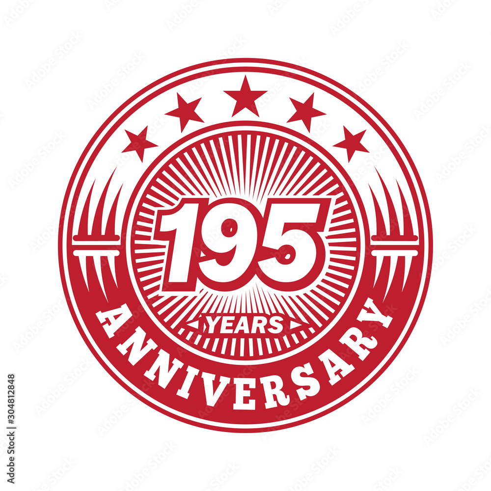 195 years logo. One hundred and ninety-five years anniversary celebration logo design. Vector and illustration. 195 years logo. One hundred and ninety-five years anniversary celebration logo design. Vector and illustration.