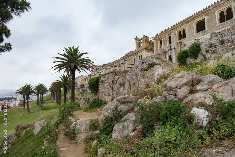 Ruins of Kasbah in Tetouan (Northern Morocco). In Morocco kasbah frequently refers to multiple buildings in a keep, a citadel, or several structures behind a defensive wall.