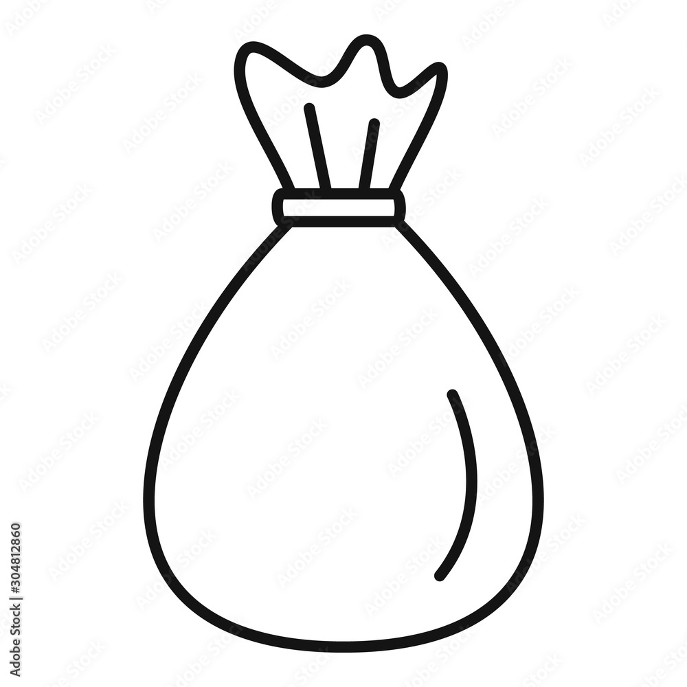 Material sack icon. Outline material sack vector icon for web design isolated on white background Material sack icon. Outline material sack vector icon for web design isolated on white background
