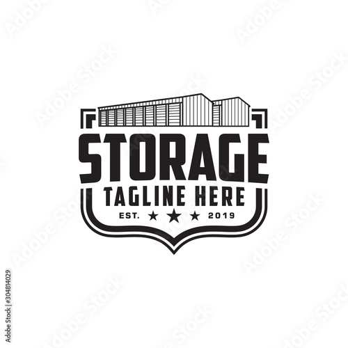 Emblem storage, warehouse logo vector, Storage company logo badge, emblem vector