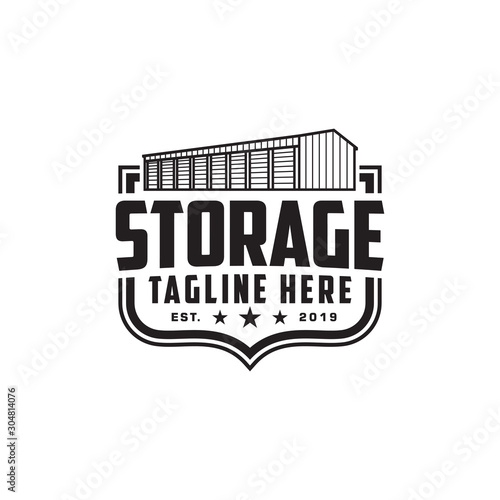 Emblem storage, warehouse logo vector, Storage company logo badge, emblem vector