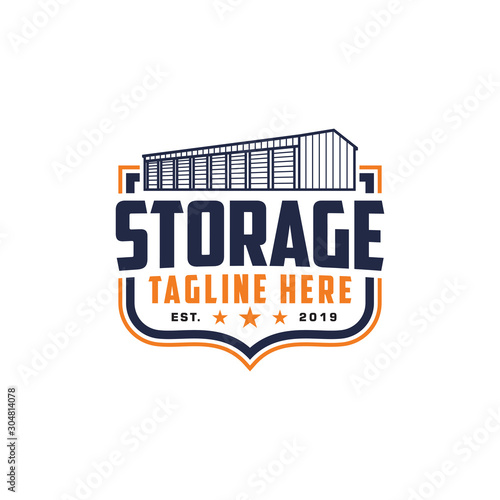 Emblem storage, warehouse logo vector, Storage company logo badge, emblem vector