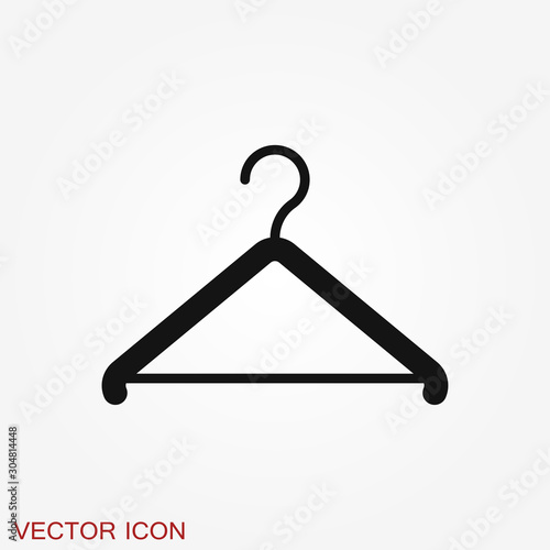 Clothes hanger icon. Coat rack symbol. Flat Vector illustration