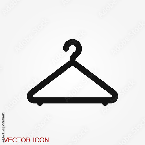 Clothes hanger icon. Coat rack symbol. Flat Vector illustration